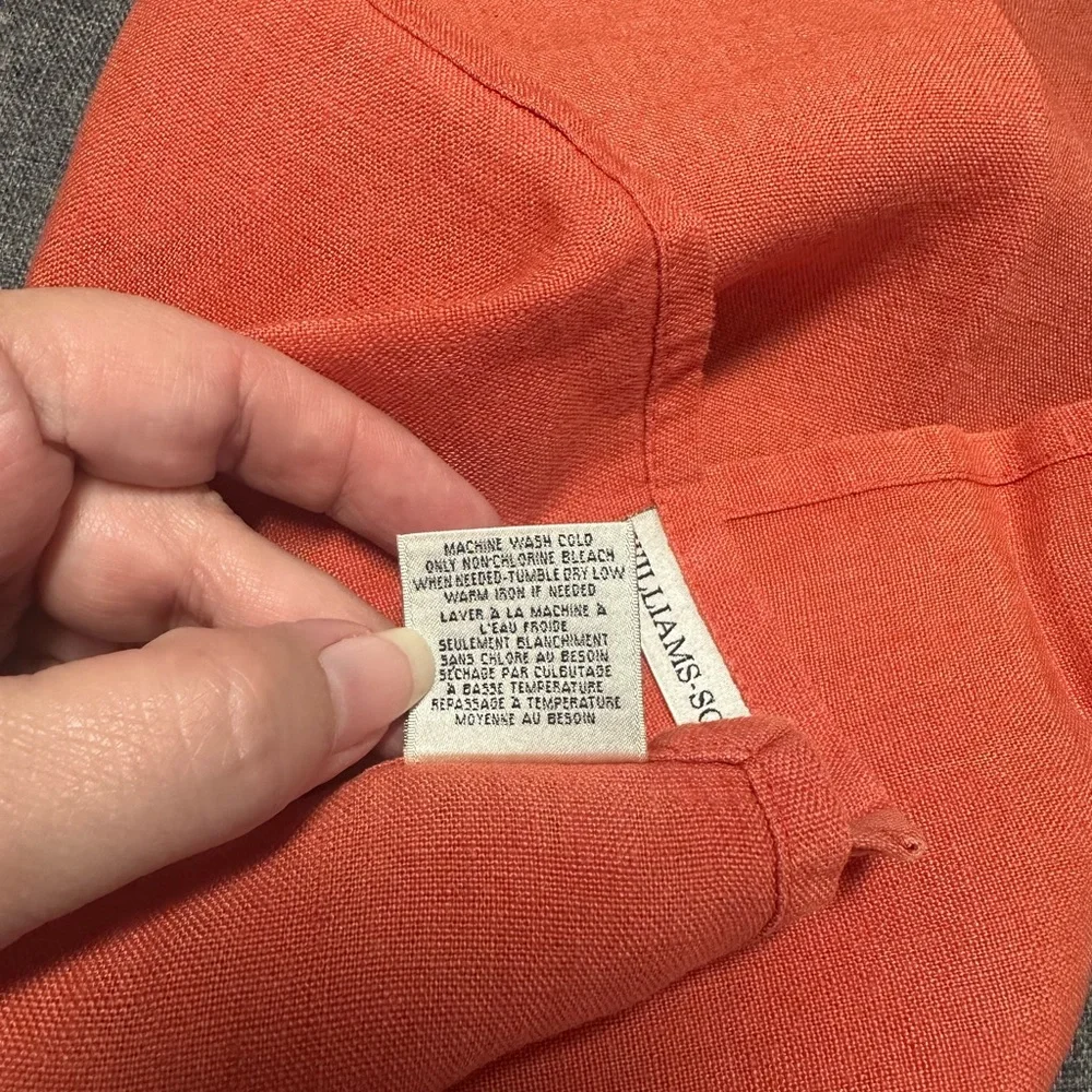 Williams Sonoma Vibrant Orange Linen Napkins